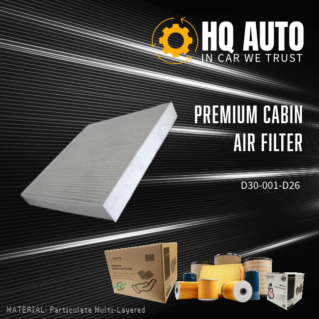HQ AUTO PREMIUM CABIN AIR FILTER D30-001-D26