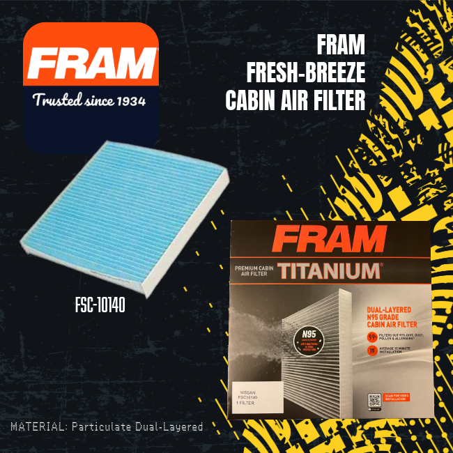 FRAM TITANIUM PREMIUM CABIN AIR FILTER FSC-10140
