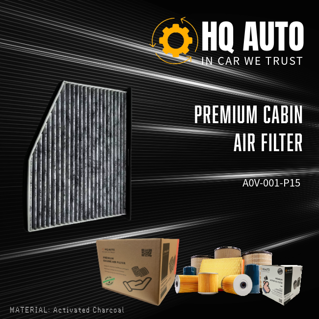 HQ AUTO ACTIVATED CHARCOAL CABIN AIR FILTER A0V-001-P15