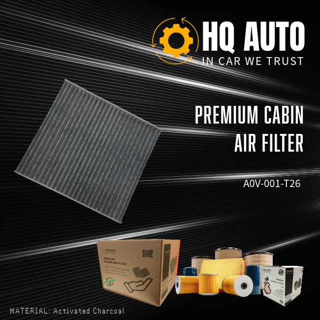 HQ AUTO ACTIVATED CHARCOAL CABIN AIR FILTER A0V-001-T26